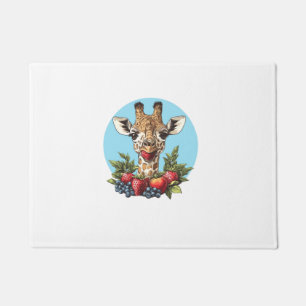 Felpudo Girafa con fresas, arándanos y manzanas