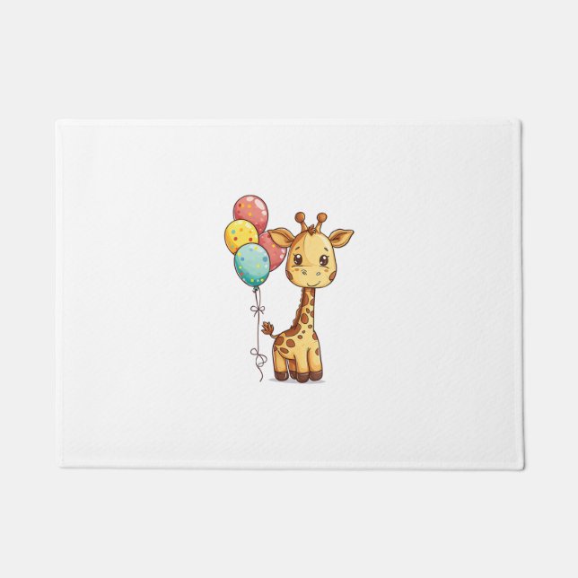 Felpudo Girafa Cuta Con Globos (Anverso)