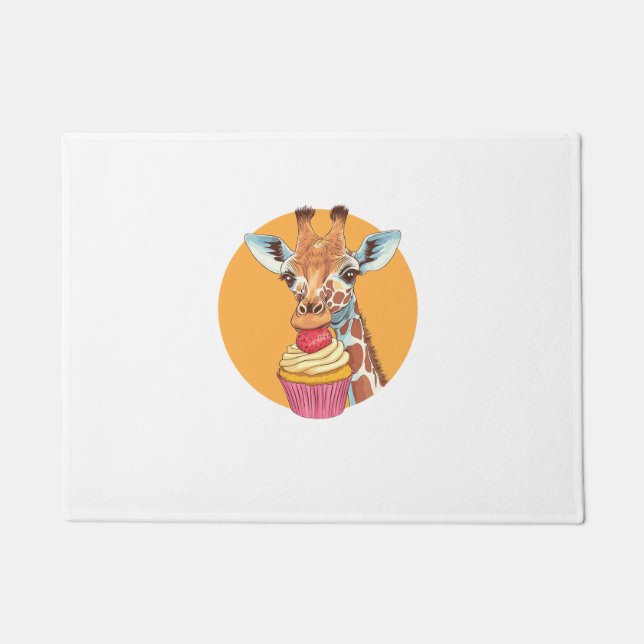 Felpudo Giraffe Con Pastel (Anverso)