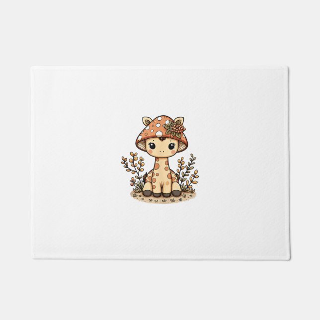 Felpudo Giraffe Cottagecore Mushroom (Anverso)