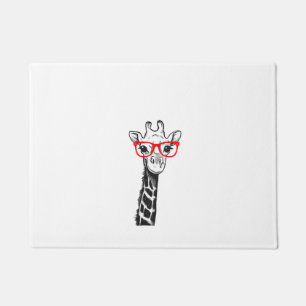 Felpudo Giraffe de mujeres con regalo de gafas para zoológ