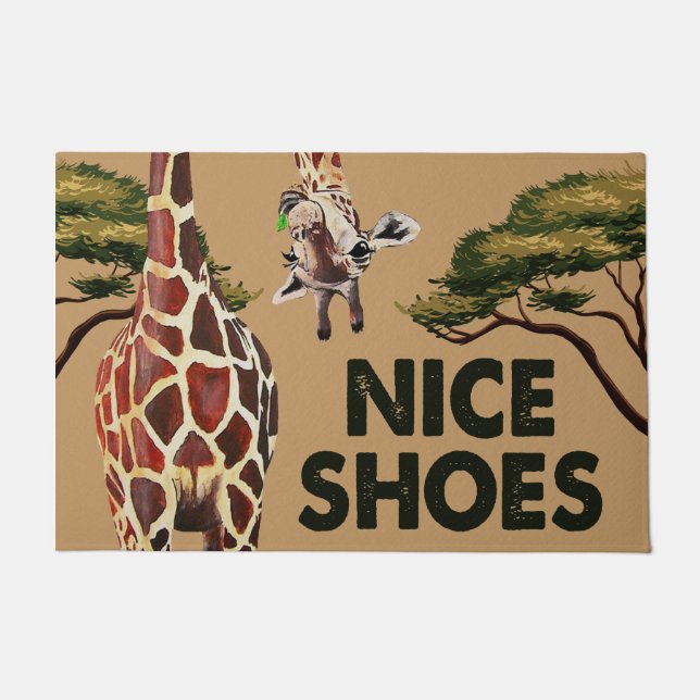 Felpudo Giraffe Lover Doormat, Cute Giraffe Welcome Mat (Anverso)