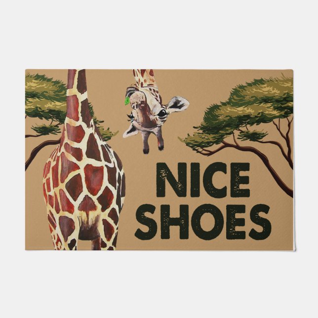 Felpudo Giraffe Lover Doormat, Giraffe Welcome Mat (Anverso)