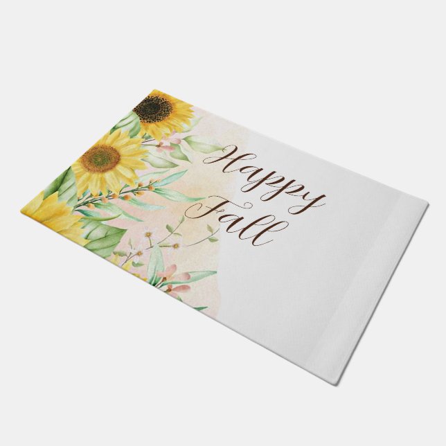Felpudo Girasoles de otoño con texto personalizable  (Angular)