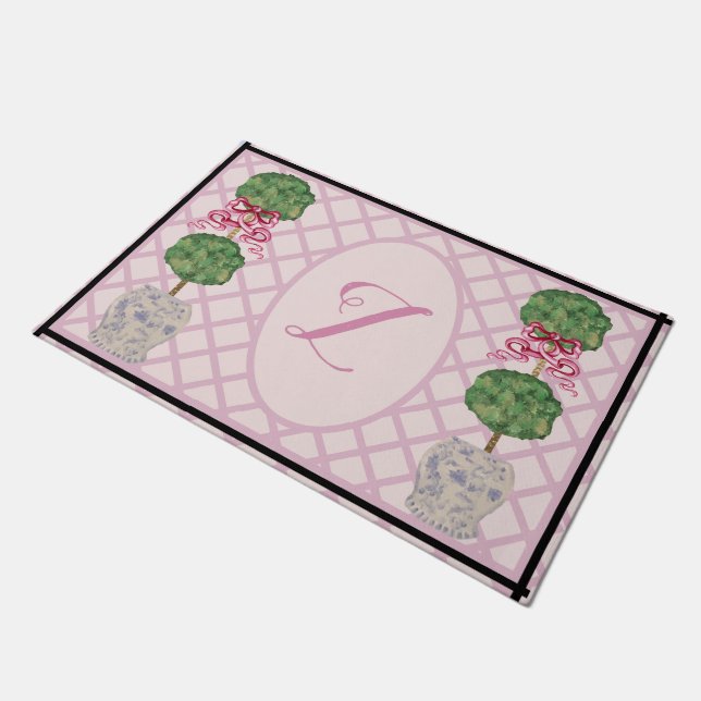 Felpudo Girly Chinoiserie Ginger Jar Jars Topiary Doormat (Angular)