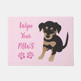 Felpudo Girly limpie tus garras tacita de cachorro rosado