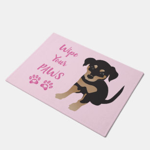 Felpudo Girly limpie tus garras tacita de cachorro rosado