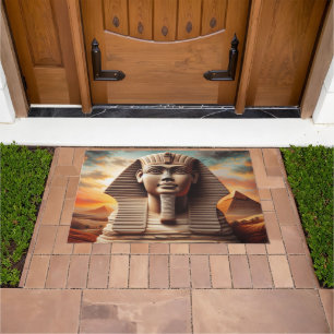 Felpudo Giza Sphinx Head con pirámides Egipto Travel