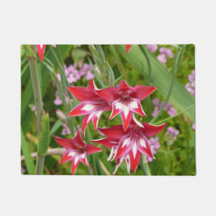 Felpudo Gladiolas Rojo y Blanco Botánico