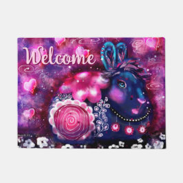 Felpudo Glamour Conejo Conejo Conejo Púrpura Rosa Whimsica