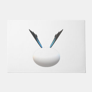Felpudo Globe blanco menos diseño arte moderno