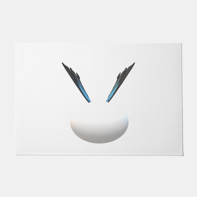 Felpudo Globe blanco menos diseño arte moderno (Anverso)