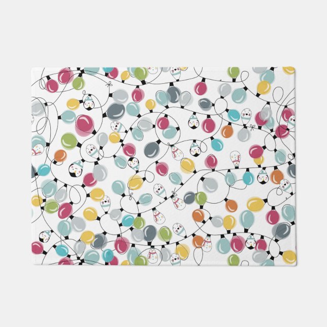 Felpudo Globos de Navidades de Neon Pingüino (Anverso)