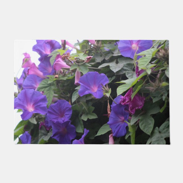 Felpudo Glorias de primavera en azul (Anverso)