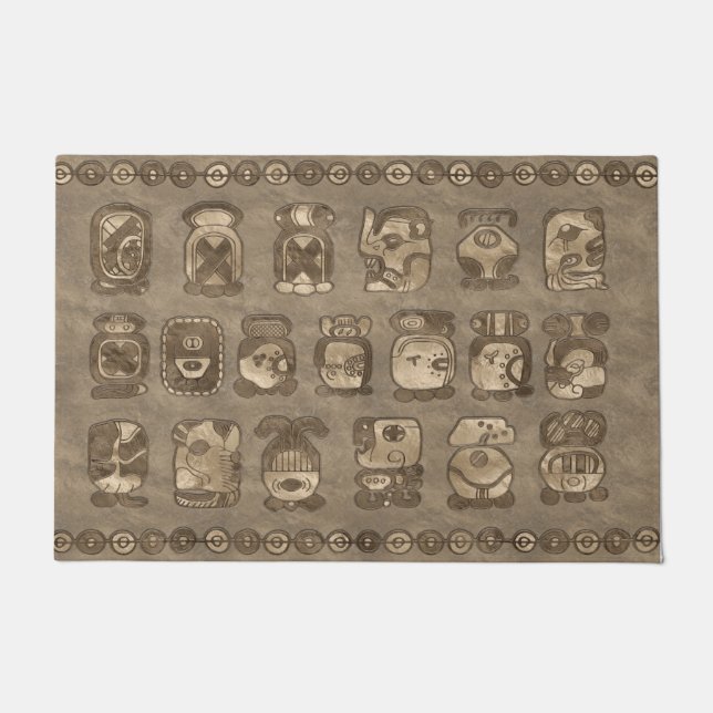 Felpudo Glyphs mayas del mes civil (Anverso)