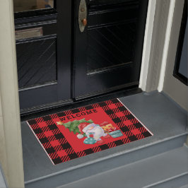 Felpudo Gnome de Navidades Red Plaid