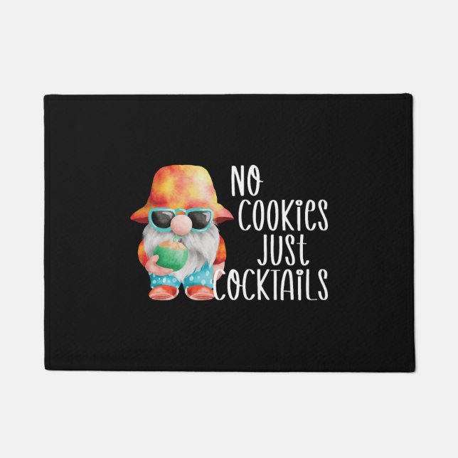 Felpudo Gnome de playa No Cookies Tropical (Anverso)