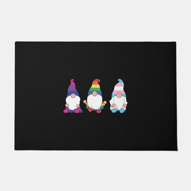 Felpudo Gnome LGBTQ Bisexual aliado transsexual (Anverso)