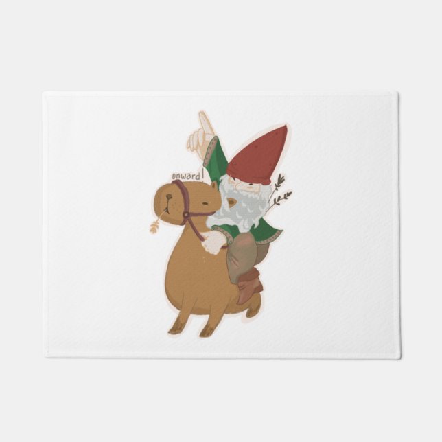 Felpudo Gnome montando un capibara (Anverso)