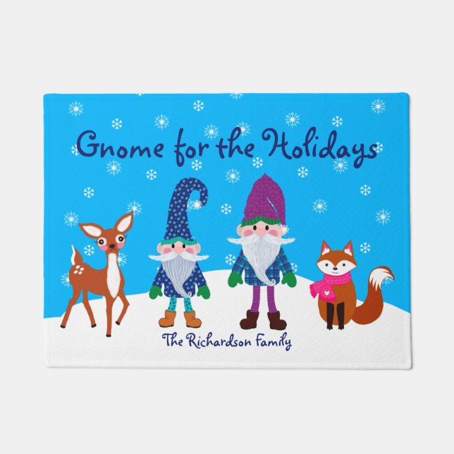 Felpudo Gnome para los Navidades de vacaciones (Anverso)