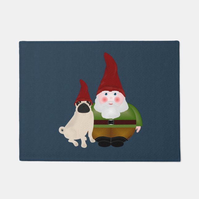 Felpudo Gnome y Pug Door Mat (Anverso)