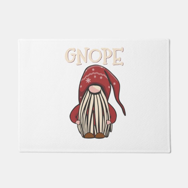 Felpudo Gnope Tomte Graden Gnome Funny No Hoy Pun (Anverso)