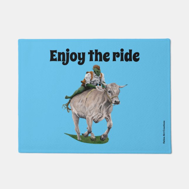 Felpudo Goblin Rider Ox Racer Fantasy Art Doormat