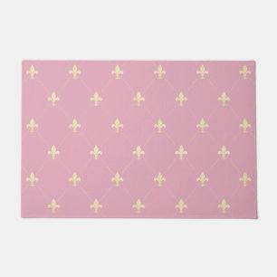 Felpudo Gold Fleur-de-Lis Dusky Pink
