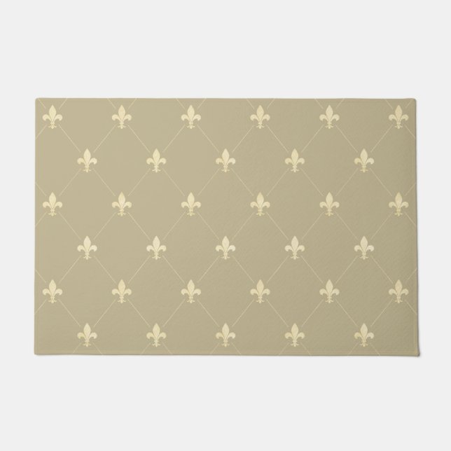Felpudo Gold Fleur-de-Lis Light Brown (Anverso)