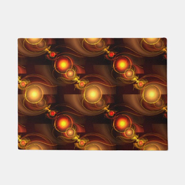 Felpudo Gold Modern Boho Elegant Abstract Art Pattern #501 (Anverso)