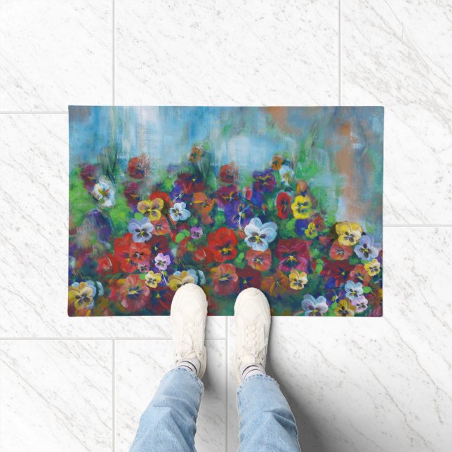 Felpudo Golden Afternoon Pansies by Jason Street (Interior)