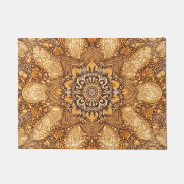 Felpudo Golden Mandala Kaleidoscope Pattern Towel (Anverso)