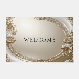 Felpudo Golden Ornate Frame with Pearls Doormat