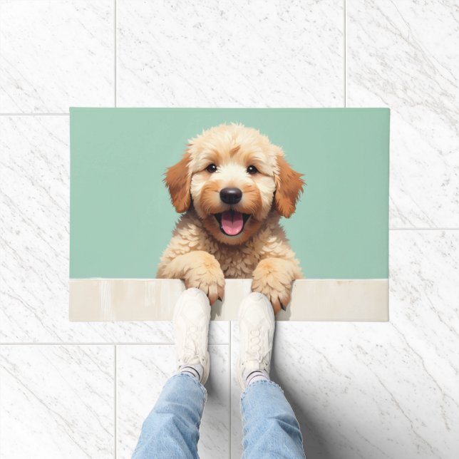 Felpudo Goldendoodle Dog Doormat Art (Interior)