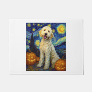 Felpudo Goldendoodle Perro Lindo Halloween Jack O Lantern