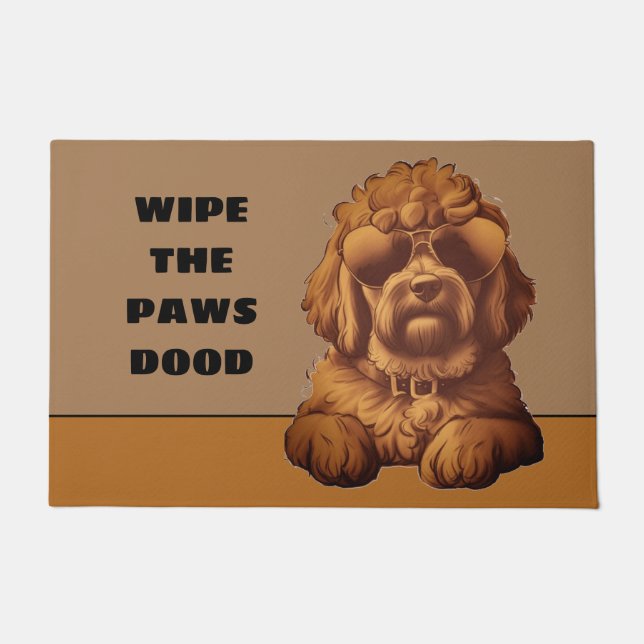 Felpudo Goldendoodle Puerta Exterior Mat (Anverso)