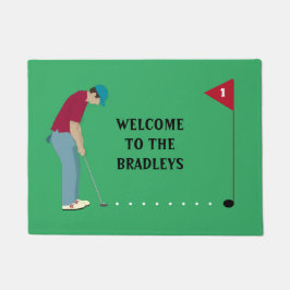 Felpudo Golfer verde: Poniendo pelota