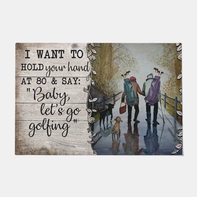 Felpudo Golfing Couples Mat, Love Citas About Golf (Anverso)