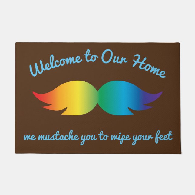 Felpudo Goofy Rainbow Mustache (Anverso)