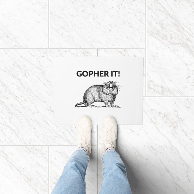Felpudo Gopher It Funny Gopher Pun (Interior)