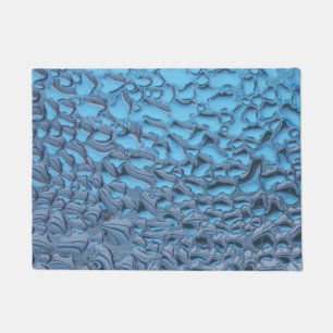 Felpudo Gotas de lluvia suaves en vidrio azul