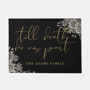 Felpudo Gótico De Oro Y Negro Personalizado