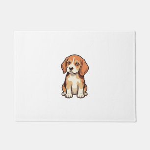 Felpudo Grabado Antiguo Cachorro Beagle Arte Vectorial_1