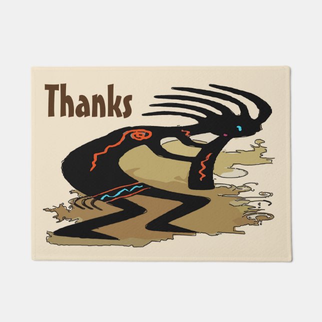 Felpudo Gracias, edita texto, Cocopelli (Anverso)