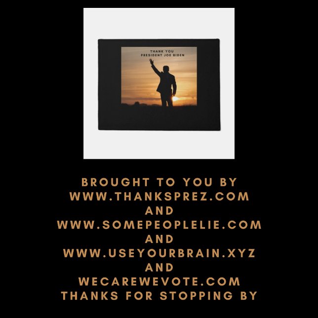 Felpudo Gracias Presidente Joe Biden (Subido por el creador)