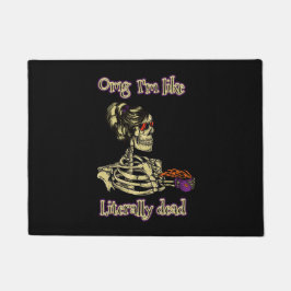 Felpudo Graciosa bebida de Skeleton Estoy literalmente mue