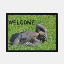 Felpudo Graciosa bienvenida a la foto de Chimpanzee