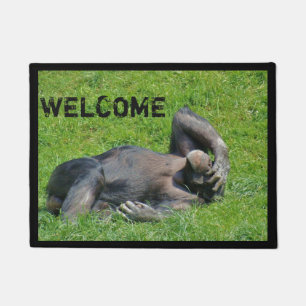 Felpudo Graciosa bienvenida a la foto de Chimpanzee