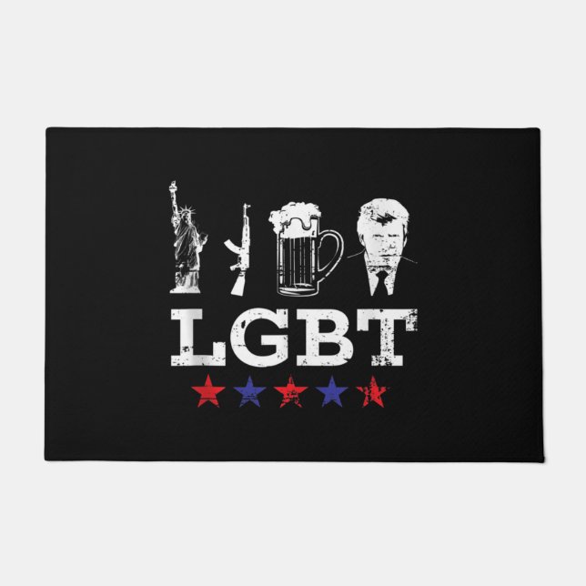 Felpudo Graciosa cerveza LGBT Liberty Trump Funny LGBT (Anverso)