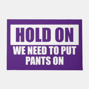 Felpudo Graciosa Espera Pants En La Cita Blanco Morado